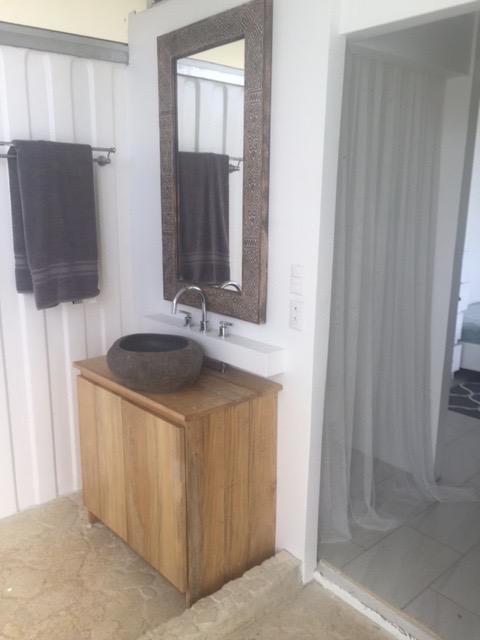Casita Bathroom Stone & Wood Vanity